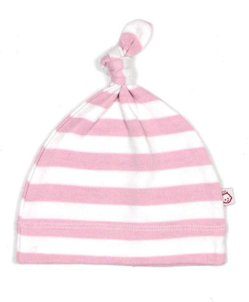PINK AND WHITE BABY STRIPY KNOT HAT