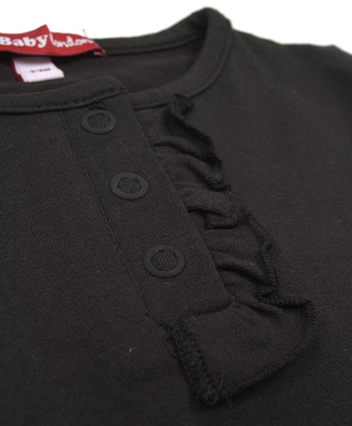 BLACK FRILL FRONTED TOP